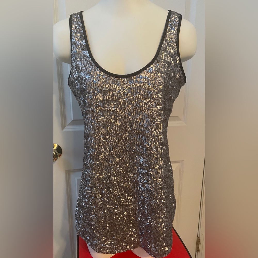 Sequins silver and black blouse/top